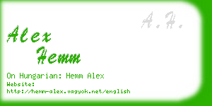 alex hemm business card